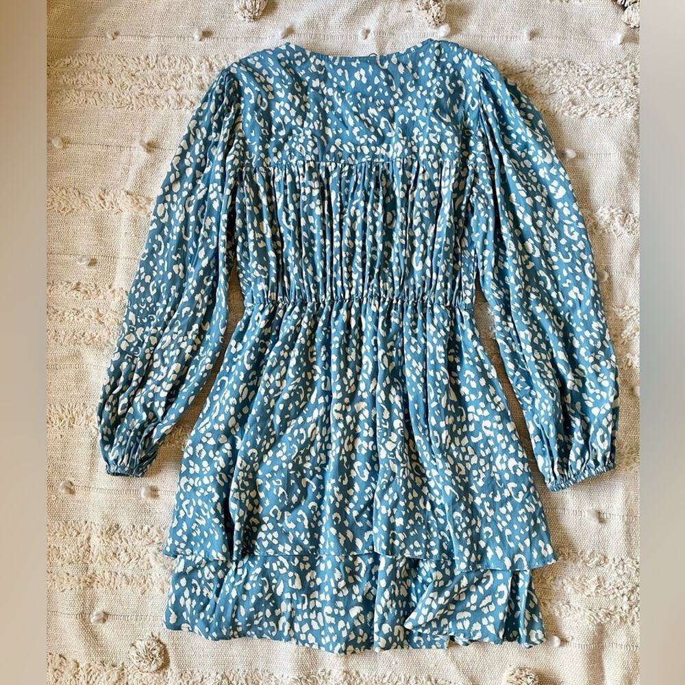 NWT Zara Animal print short dress blue medium - Picture 10 of 10